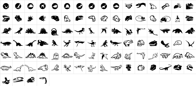 MiniPics LilDinos  glyph index