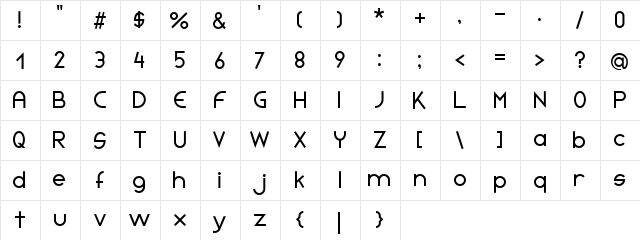 Initia Sans Regular  glyph index