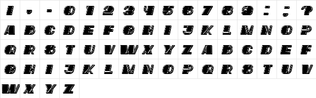 Mafia Italic  glyph index