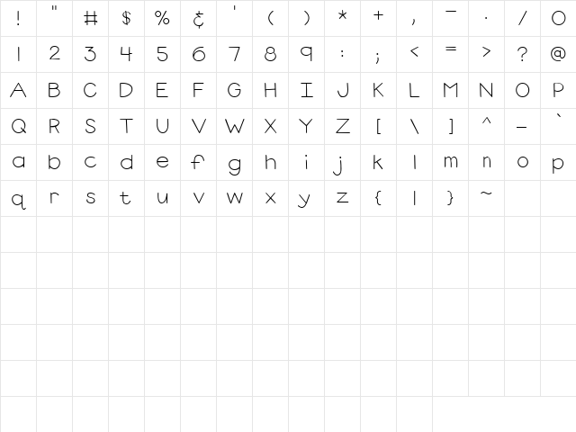 LD Elementary Regular  glyph index