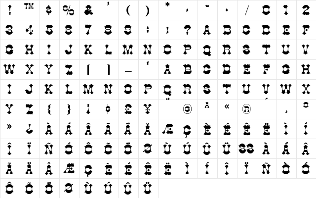 Edweard Semi-Bold Regular  glyph index