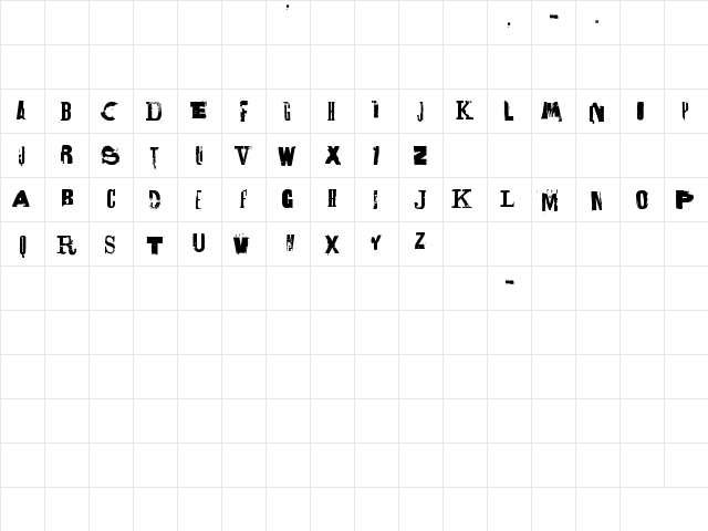 Lettrisme Regular  glyph index