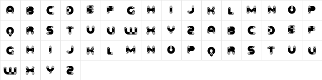 Baked Snails Extravagant Regular  glyph index