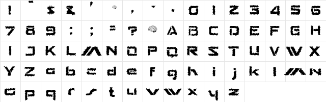 The Shakes Regular  glyph index