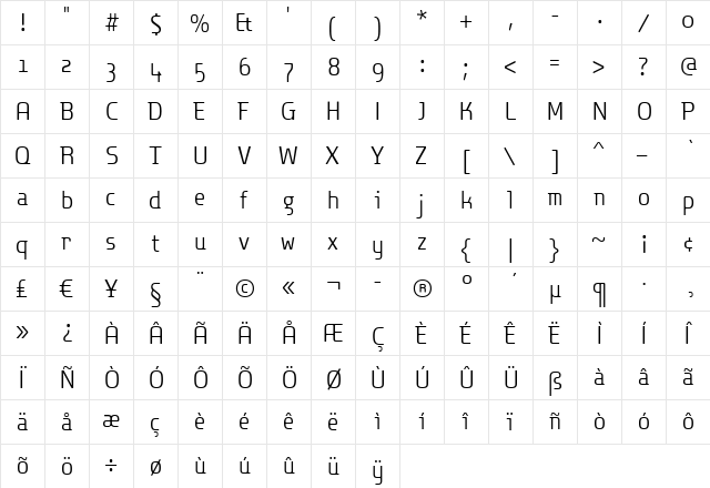 Dieselis-Zero Regular  glyph index