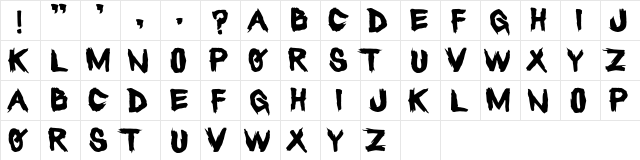 Heretic Regular  glyph index