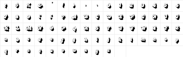 FlowerChildSSK Italic  glyph index