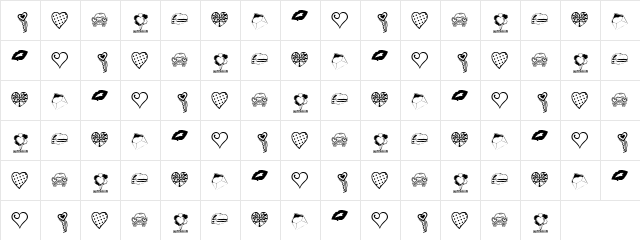 Dinga Doo Regular  glyph index