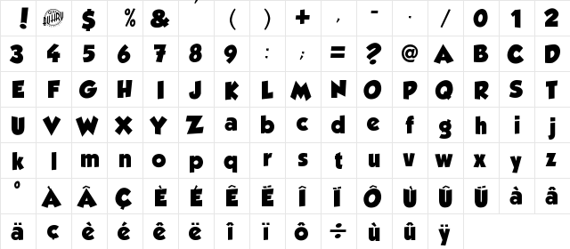 GROBOLD Medium  glyph index