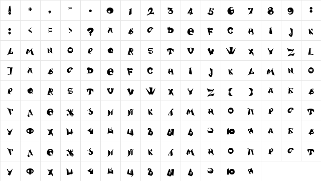 DS Sharper Regular  glyph index
