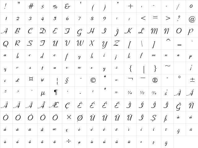 00627 Regular  glyph index