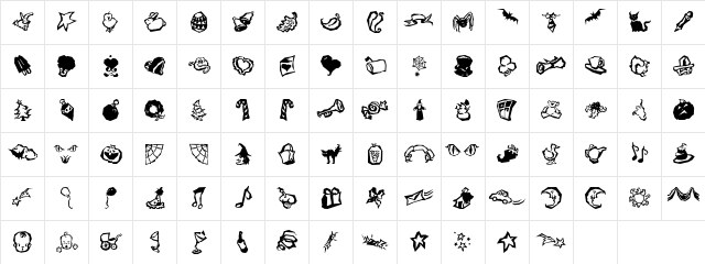 Holiday Mix ICG Regular  glyph index