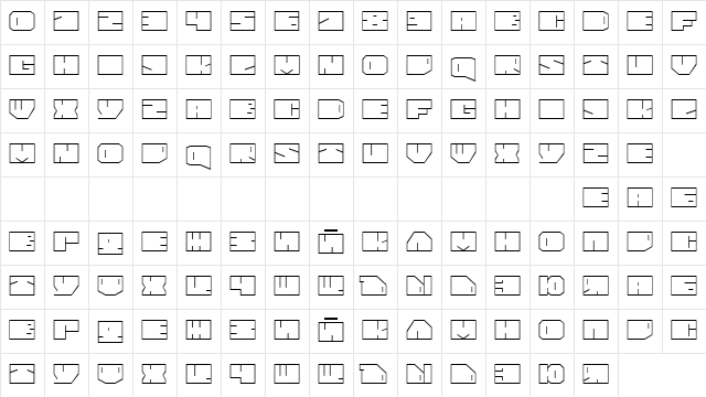 Paul BOXES Cyr Normal  glyph index
