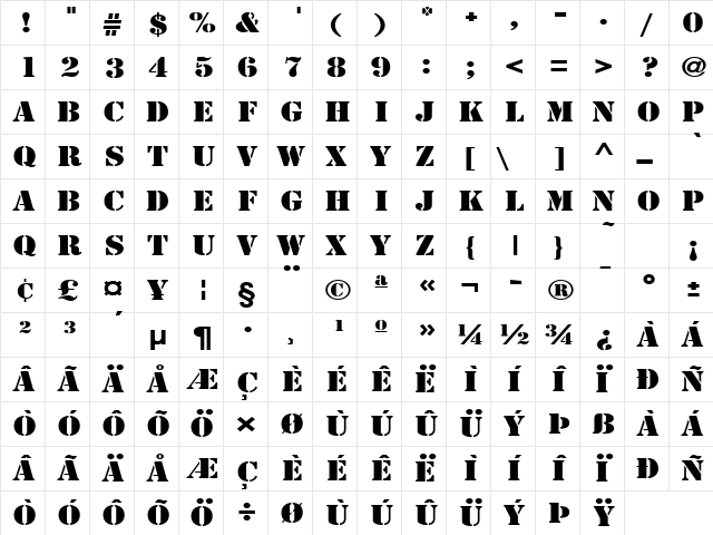 GI StencilExtended Normal  glyph index