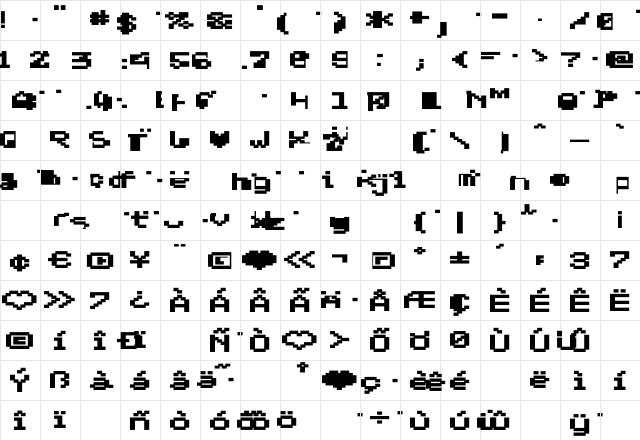 DS VDOTXTError Regular  glyph index