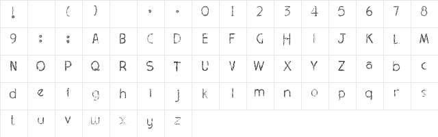 Tremble Regular  glyph index