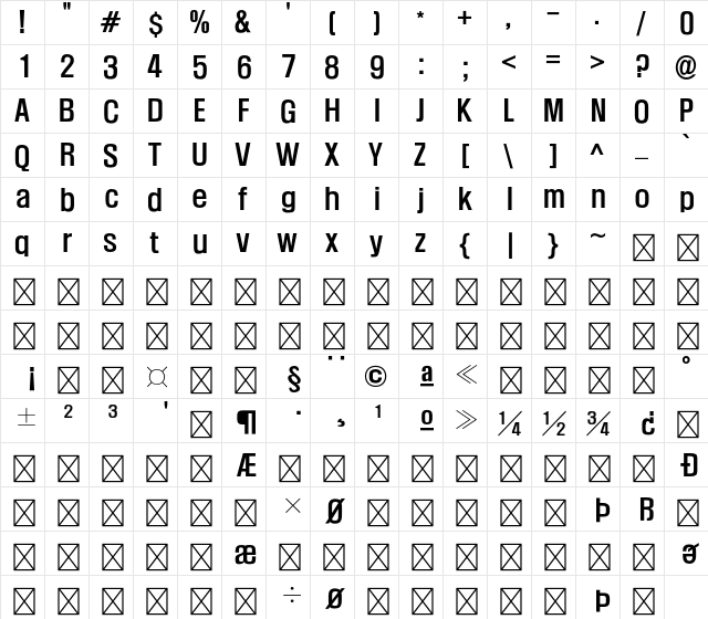 HY Kak Headline Std M  glyph index