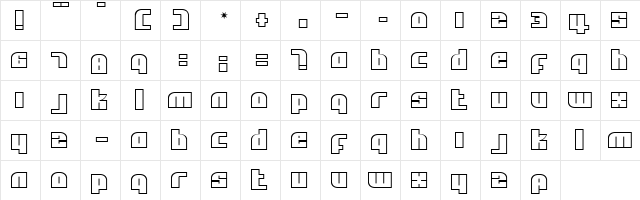 Alpha Flight Regular  glyph index