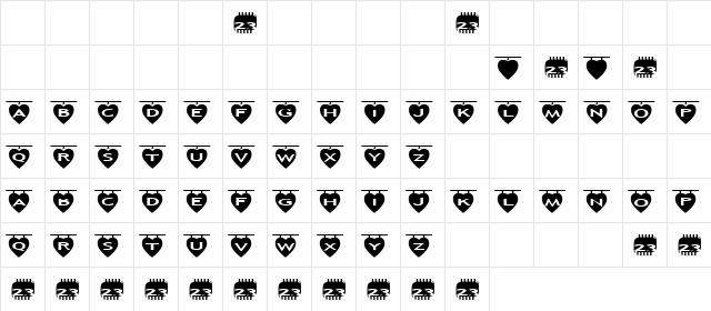 Zone23_Two Kinds of Love III Normal  glyph index