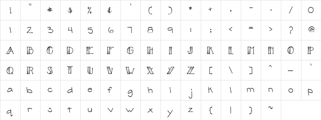 LD Web Regular  glyph index
