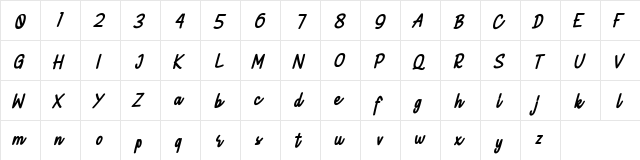 Cikals FREE Regular  glyph index