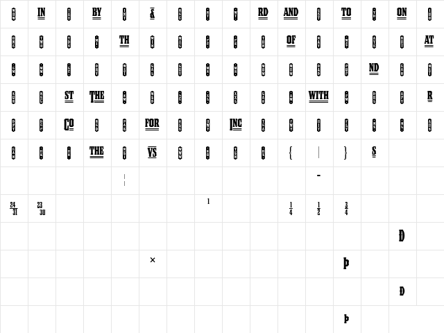 CouncilWordLogosTwo Regular  glyph index