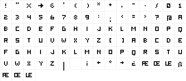 Hensi-00 Regular  glyph index