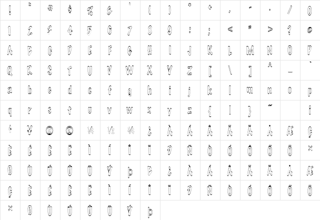 Marker-Hollow-Condensed Normal  glyph index