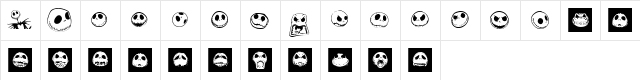 Jack Skellingtonbats Regular  glyph index