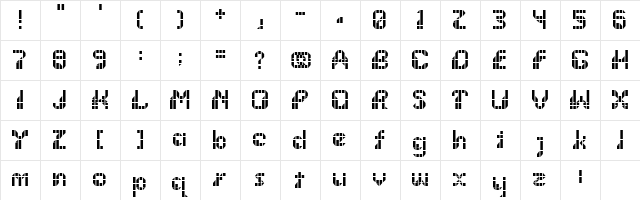Wargames Regular  glyph index