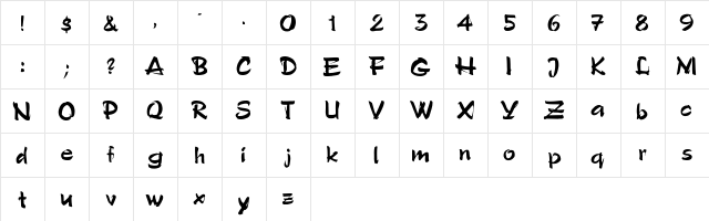 Polo Regular  glyph index