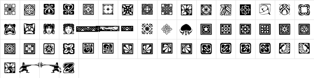 Squares Regular  glyph index