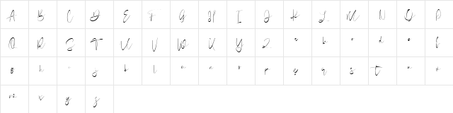 Creams Free Font Regular  glyph index