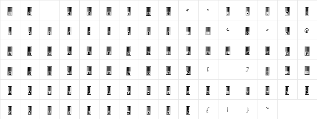 Emarket Regular  glyph index