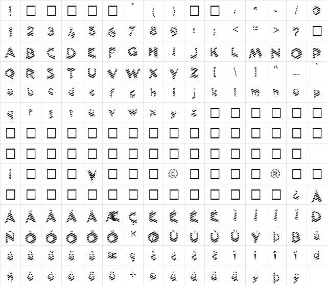 FZ JAZZY 11 STRIPED Normal  glyph index