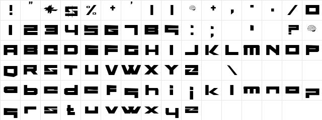 Geek Sours Regular  glyph index