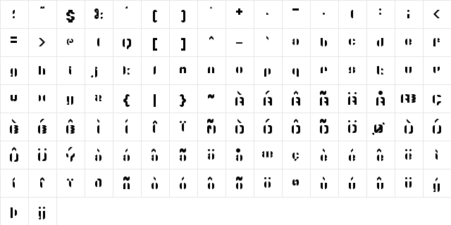 5Structonix Regular  glyph index