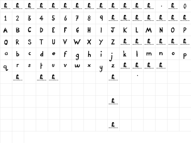 Night Adder Regular  glyph index