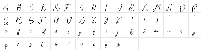Harlane Regular  glyph index