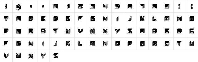 Serenada Filled Regular  glyph index
