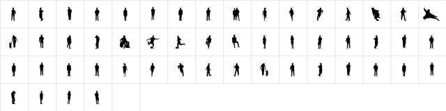 Ihminen Regular  glyph index