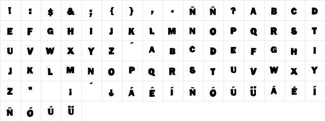 SantoDomingo DeManteca Regular  glyph index