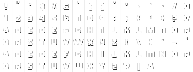 Rogue Hero Outline Outline  glyph index