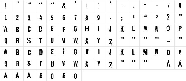 Ed Gein Regular  glyph index
