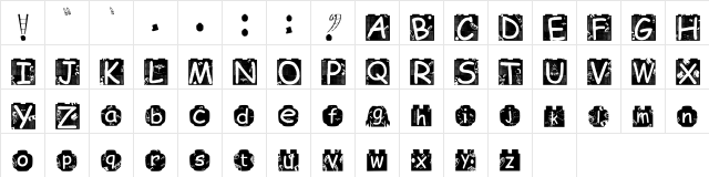 Brickyol Font Regular  glyph index