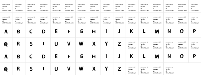 Necro Monger Regular  glyph index