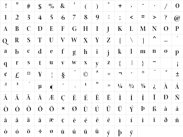 Arepo Std Bold  glyph index