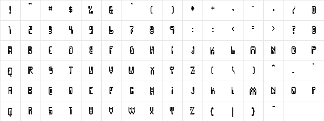 Sigma Pox Regular  glyph index