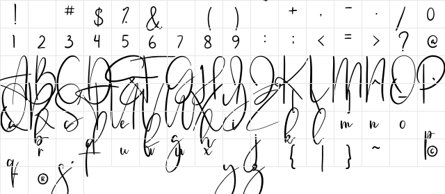 Cattalonia Regular  glyph index