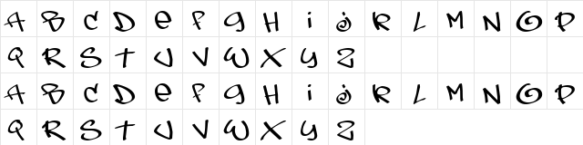Que Regular  glyph index